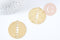 Pendentif rond phases lune laiton brut brossé 42mm, x1 (G8824)