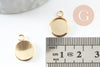 Pendentif rond support cabochon acier 304 inoxydable doré 10mm, x1 (G10555)