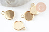 Pendentif rond support cabochon acier 304 inoxydable doré 10mm, x1 (G4122)