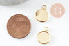 Pendentif rond support cabochon acier 304 inoxydable doré 10mm, x1 (G4122)