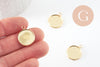 Pendentif rond support cabochon acier inoxydable IP doré 16mm, x1 (G9539)