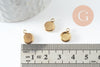 Pendentif rond support pour cabochon 6mm acier 304 inoxydable doré IP, x2 (G9860)