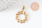 Pendentif rond tressé acier 304 inoxydable doré PVD 25mm, x1 (G10192)