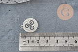 Pendentif rond triskel acier 201 inoxydable platine 17.5mm, x1 VALIDE-Breloques et pendentifs-Gingerlily Perles