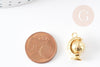 Pendentif rotatif globe terrestre zamac doré 18mm, pendentif mobile bijou voyage, x2 (G5239)