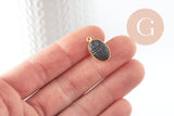Pendentif scarabée onyx noire naturel argent 925 doré 18K 20mm, création bijou talisman en pierre x1 G9441
