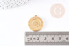 Pendentif soleil zodiaque acier 304 inoxydable doré 24mm,x1 (G4053)