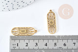 Pendentif talisman soleil oeil protecteur acier doré 304 inoxydable 27mm, x1 (G8724)