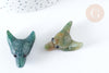 Pendentif tête de loup agate indienne 37-42mm, x1 (G7555)