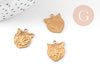 Pendentif tigre laiton brut doré,pendentif animal, Pendentif laiton charm tigre,1.1cm, x5 G0579