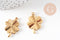 Pendentif trÚfle 4 feuilles acier 304 inoxydable doré IP 25.5mm, x1 (G10807)