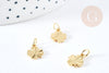 Pendentif trèfle quatre feuilles laiton doré 18K 11mm, x1 (G8737)