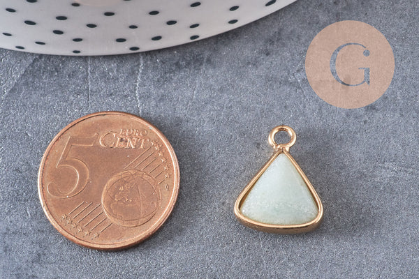 Pendentif triangle amazonite,pendentif bijoux, pendentif pierre,bracelet pierre,pierre naturelle, amazonite Naturelle,16mm, x1, G2112