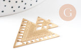 Pendentif triangle ethnique acier 201 inoxydable dore 45mm,breloque sans nickel pour création bijoux x2 G2922