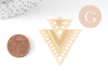 Pendentif triangle ethnique acier 201 inoxydable dore 45mm,breloque sans nickel pour création bijoux x2 G2922