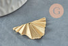 Pendentif triangle éventail plié laiton brut lisse, apprêt doré sans nickel, Pendentif doré en laiton brut,29x22mm, x2 (G3222)