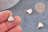 Pendentif triangle howlite,creation pendentif bijoux pierre naturelle, pendentif pierre howlite Naturel,16mm, x1 -G2095