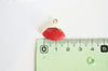Pendentif triangle jade naturel rouge facettes 20mm, x1 (G2717)
