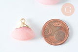 Pendentif triangle jade rose facettes 20mm,pendentif bijoux, pendentif pierre, jade naturel,jade bleu,pendentif jade, x1, G3065
