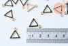 Pendentif triangle zamac doré émail noir 15mm,pendentif doré pour création de bijoux, x5 G6086