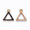 Pendentif triangle zamac doré émail noir 15mm,pendentif doré pour création de bijoux, x5 G6086