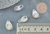 Pendentif verre transparent irisé goutte,pendentif verre, 16mm,x10 (G4145)