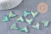 Pendentif verre turquoise queue de poisson 19x19.5mm, x10 (G6290)