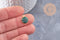Pendentif visage de lune malachite naturelle argent 925 doré 18K 19mm, pendentif amulette pierre naturelle x1 (G9875)