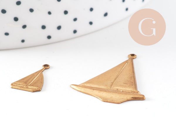 Pendentif voilier en laiton taille petit ou moyen, x1, G7520