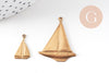 Pendentif voilier en laiton taille petit ou moyen, x1, G7520