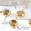 Pendentif rond support pour cabochon 6mm acier 304 inoxydable doré IP, x2 (G9860)