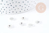 Pendentifs Supports cabochons ronds acier 201 inoxydable platine 11mm, x5 (G9044)