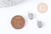 Pendentifs Supports cabochons ronds acier 304 inoxydable platine 8mm, x10 (G8941)