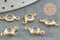 Pendentifs connecteurs ronds laiton brut Cristal transparent, connecteurs laiton, 6mm, x10 G0042