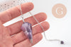 Pendule radiesthésie améthyste naturel chaine argentée, pendule magnétisme, litotherapie,création bijoux,23cm, x1 (G6737)