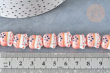 Perle Chat chanceux porcelaine rose 14mm, perle céramique, fabrication bijoux animal, perle chance chat, x5 (G7998)