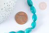 Perle Howlite ovale teintée turquoise foncé naturelle 12mm, x5 (G8743)