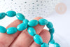 Perle Howlite ovale teintée turquoise foncé naturelle 12mm, x5 (G8743)