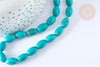 Perle Howlite ovale teintée turquoise foncé naturelle 12mm, x5 (G8743)