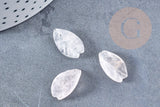 Perle Pendentif feuille quartz rose naturelle 19.5mm, pendentif pierre ,x1 (G8729)
