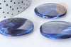 Perle Ronde plate plastique acrylique bleu foncé imitation pierre 32mm, x1 (G7968)