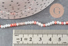 Perle Ronde verre facettée orange et beige brillante AB 3x2,5mm,création bijoux DIY, fil de 43cm , x1 (G7478)