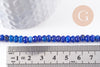 Perle Rondelle Jaspe de sésame teintée facettée bleu foncé 6x4mm, pierre naturelle, le fil de 37.5cm (G7871)