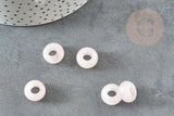 Perle Rondelle donut quartz rose naturel 14mm, rondelle pierre pour création bijoux x2 (G9214)