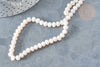Perle Rondelle verre opaque crème 6x4~5mm, bracelet, le fil de 39cm, x1 (G7814)