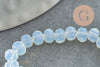 Perle abacus cristal facetté blanc opalescent 4mm, perles en verre création bijoux DIY, le fil de 41cm, x1 (G8179)