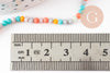 Perle abacus cristal multicolore opaque, Perles verre ,3x2.5mm, le fil de 42cm, x1 (G4423)