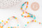 Perle abacus cristal multicolore opaque, Perles verre ,3x2.5mm, le fil de 42cm, x1 (G4423)