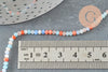 Perle abacus cristal multicolore opaque orange 3x2.5mm,Perles verre , fil de 45cm, x1 (G4426)