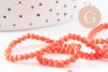 Perle abacus cristal rose corail 3mm, x1 fil de 41 cm (G9822)